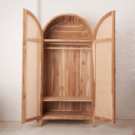 Arched Wardrobe, Swahili Architecture, Teak Wardrobe, Clothes Hanging Rack, Arched Cabinet, Clothes Hanging, Linen Cupboard, Wardrobe Cabinet, Hanging Rack