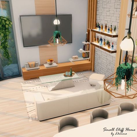 Sims 4 Living Room Aesthetic, Modern Living Room Sims 4, Sims 4 Small Living Room Ideas, Sims 4 No Cc Living Room, Living Room Designs Sims 4, Sims 4 Balcony Ideas, Sims 4 Room Ideas Living Room, Living Room Ideas Sims 4, Sims 4 Interior Ideas