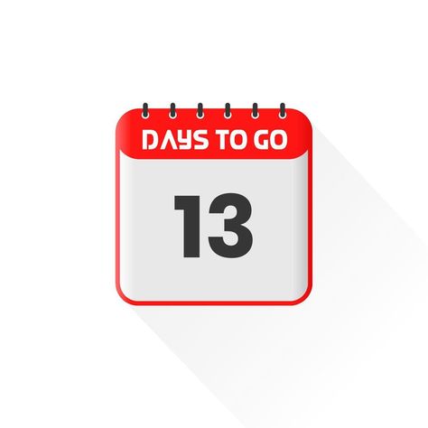 Countdown icon 13 Days Left for sales promotion. Promotional sales banner 13 days left to go Alphabet Code, Sales Promotion, 13 Days, Day Left, Sale Banner, Sale Promotion, Days Left, Vector Art, Coming Soon