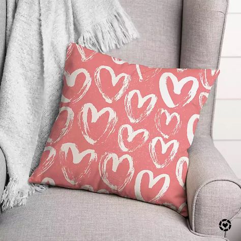 Valentine Cushion, Scribble Heart, Valentine Pillow, Holiday Pillow, Valentines Pillows, Valentines Day Decor, Valentines Decorations, Nail Designs Valentines, Romantic Holiday