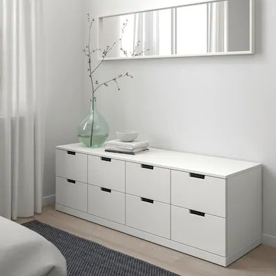 NORDLI 8-drawer dresser - white - IKEA Ikea Nordli Dresser, Nordli Dresser, Dresser Ikea, Ikea Nordli, Storage Solutions Bedroom, 8 Drawer Dresser, 4 Drawer Dresser, Painted Drawers, Dresser Storage