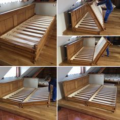 Create your own folding double bed  #DIY #foldingbed #doublebed Folding Double Bed, Diy Sofa Bed, Murphy Bed Diy, Murphy Bed Plans, Folding Bed, Folding Beds, Diy Sofa, Space Saving Furniture, Murphy Bed