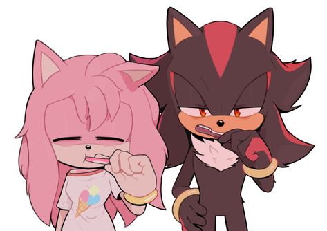 Shadow And Rouge Matching Pfp, Amy And Shadow, Shadow X Amy, Amy Rose Fanart, Rose Fanart, Shadamy Comics, Shadow And Amy, Amy The Hedgehog, Sonic And Amy