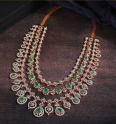 Latest Diamond Haram Designs, Latest Diamond Necklace Designs, Diamond Long Haram, Jewellery Design Gold, Diamond Haram, Latest Gold Jewellery, Silver Necklace Designs, Bridal Diamond Necklace, Bridal Necklace Designs