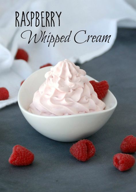 Fruity Cakes, Whipped Cream Frosting Recipe, Stabilized Whipped Cream Frosting, Large Marge, Perfect Whipped Cream, Raspberry Whipped Cream, Raspberry Whip, Homemade Whipped Cream Recipe, Flavored Whipped Cream