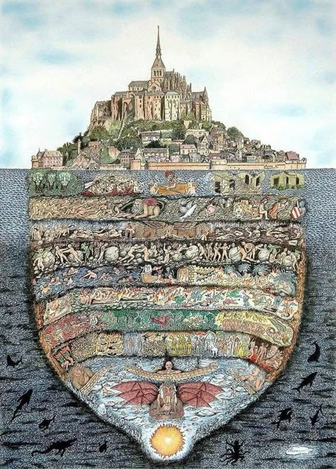 X'te Dante Alighieri: ""Inferno de Dante with Mount Saint Michel” by Pierre Ionica https://t.co/p1NiXQu3ZU" / X Dante’s Inferno, Beatrice Dante, Inferno Dante, Dante Inferno, Dante's Inferno, Divine Comedy, Dantes Inferno, Greek Statues, Dante Alighieri