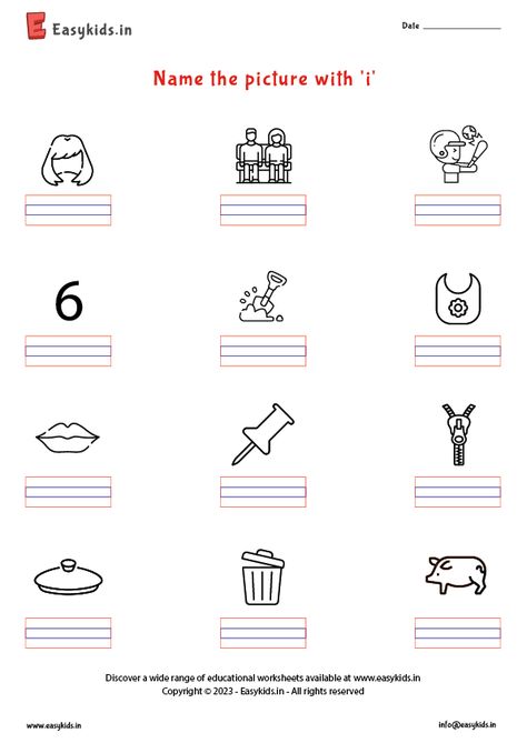 Letter I Worksheet, Class 1 Maths, Consonant Words, Alphabet Writing Worksheets, Creative Worksheets, Cvc Worksheets, Cvc Words Worksheets, Phonics Posters, Cvc Words Kindergarten