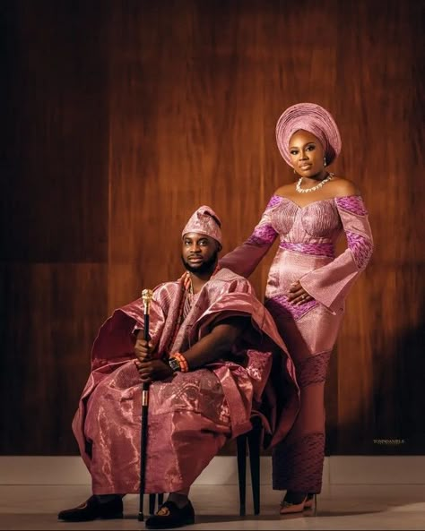 Yoruba Couple ~ Yoruba Weddings #Yoruba #Yorubabride #Yorubawedding Yoruba Photoshoot Ideas, Traditional Wedding Photoshoot, Yoruba Wedding Engagement, Traditional Wedding Poses, Traditional Wedding Pictures, Engagement Photo Shoot Poses, Nigerian Wedding Dresses Traditional, Traditional Wedding Ideas, Yoruba Bride