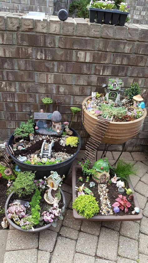 DIY Fairy Garden Ideas: Simple Steps to Enchanting Miniature Worlds 20 Potted Fairy Garden, Garden Ideas Simple, Diy Fairy Garden Ideas, Kids Fairy Garden, Faerie Garden, Fairy Garden Containers, Fairy Lights Garden, Fairy Garden Pots, Diy Fairy Garden