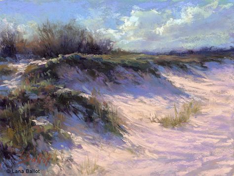 In the Dunes. Pastel on paper. 6"x8". Available in Small Works and Studies section. Sea Oats, Seascapes Art, Beach Art Painting, Sea Painting, Ocean Painting, Beach Landscape, Beach Painting, Jolie Photo, Pastel Art