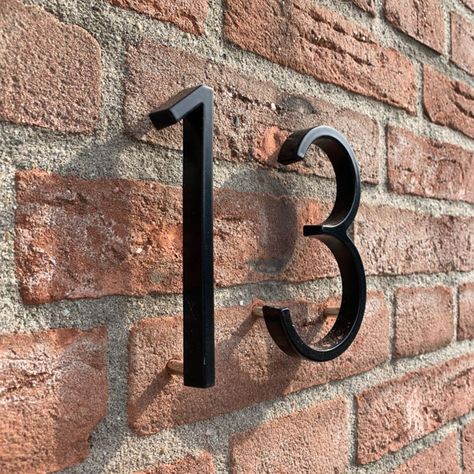 5 inch floating numbers Floating House Numbers, Door Number Sign, Metal Numbers, Mailbox Numbers, House Plaques, Metal House Numbers, Address Signs, Metal House, Modern House Number