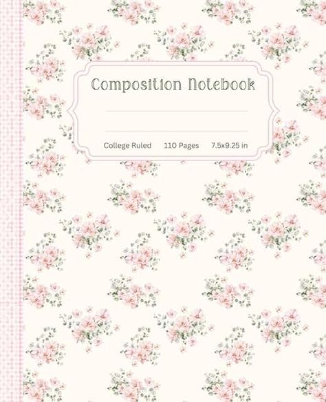 Coquette School Supplies, Coquette Notebook, Pink Vintage Aesthetic, Coquette School, Girly Notebook, Notebook Paper Template, Book Cover Art Diy, Composition Notebook Covers, Book Cover Design Template