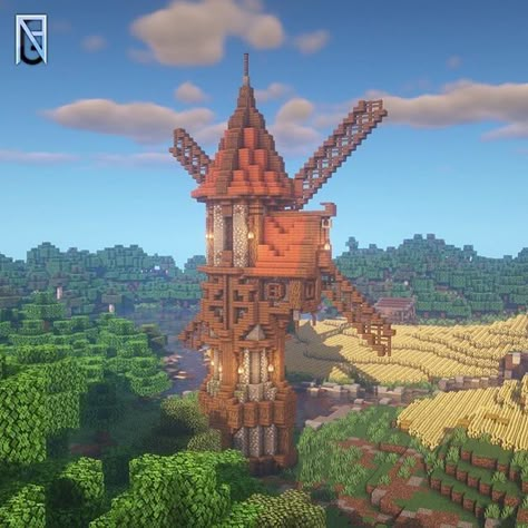 Fantasy Windmill, Minecraft Wizard, Minecraft Structures, Minecraft Farm, Creeper Minecraft, Minecraft Pictures, Easy Minecraft Houses, Minecraft Medieval, Cute Minecraft Houses