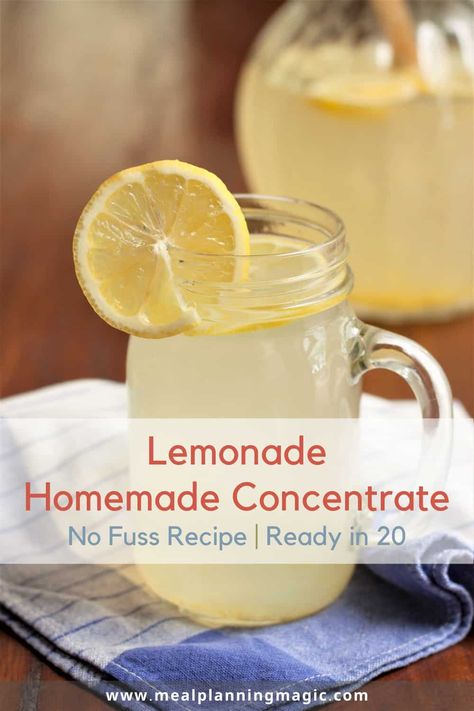 Frozen Lemonade Concentrate Recipes, Homemade Lemonade Concentrate, Lemonade Concentrate Recipe, Mocktails Recipes, Easy Lemonade, Easy Lemonade Recipe, Camping Gift Ideas, How To Make Lemonade, Homemade Lemonade Recipes