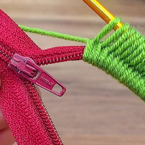 Sevil Topal | you will like it very much.. amazing crochet #crochet #knitting | Instagram Safety Pin Crochet, Crochet With Pearls, Crochet With Beads, Crochet I Cord, Bandana Crochet, Bandana Crafts, Diy Instagram, Knitting Diy, Creative Kids Crafts