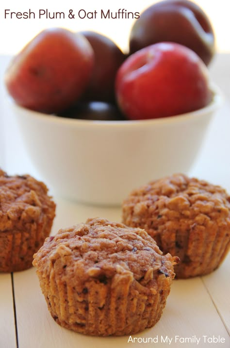 Plum Muffins, Plum Recipes, Oat Muffins, Oatmeal Muffins, Plum Tree, Quick Breads, Fruit Recipes, Muffin Recipes, No Bake Desserts