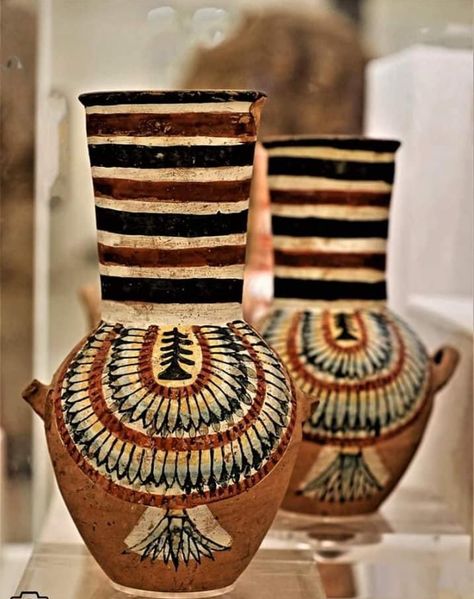 Egyptian Ceramics, Egypt Pottery, Ancient Egyptian Pottery, Egyptian Vase, Egyptian Pottery, Egyptian Crafts, Ancient Egypt Fashion, Kids Art Studio, Ancient Artefacts