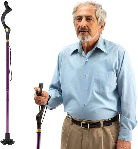 Amazon.com: Walking Cane for Men and Walking Canes for Women Special Balancing - Cane Walking Stick Have 10 Adjustable Heights - self Standing Folding Cane, Portable Collapsible Cane, Comfortable (Purple) : Health & Household Walking Canes For Women, Cool Walking Canes, Folding Cane, Cane Stick, Canes & Walking Sticks, Walking Cane, Walking Canes, Fall Prevention, Walking Stick