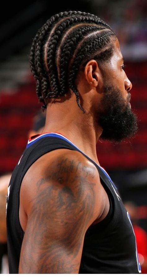 Paul George Cornrows, Paul George Braids, Paul George Haircut, Cornrow Hairstyles For Men, Paul George, Mens Braids Hairstyles, Mens Braids, Nba Stars, Black Men Hairstyles