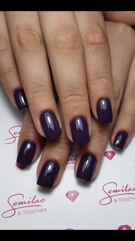 Dark Violet Nails, Dark Plum Nails, Plum Nails, Violet Nails, Nails Dark, Dark Violet, Dark Nails, Square Nails, Cute Acrylic Nails