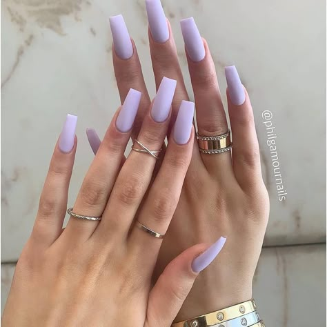 nails Vibes ❤️ on Instagram: “Glamour Nails 💕 Follow @nailsviibes By @philglamournails DM for Promotion...” Nails Images, Purple Acrylic Nails, Lavender Nails, One Color Nails, Glamour Nails, Purple Nail, Simple Acrylic Nails, Long Acrylic Nails Coffin, Nails Spring