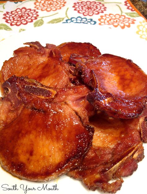 Sweet Chili Glazed Smoked Pork Chops Ham Steak Recipes, South Your Mouth, Smoked Pork Chops, Pork Dinner, Chops Recipe, Smoker Recipes, Smoked Pork, Smoked Food Recipes, Pork Chop Recipes