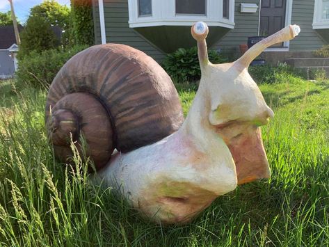 Made by Noah Brennan Snail Paper Mache, Outdoor Paper Mache, Paper Mache Frog, Paper Mache Paste, Paper Mache Projects, Mache Art, Making Paper Mache, Recipe Paper, Paper Mache Animals