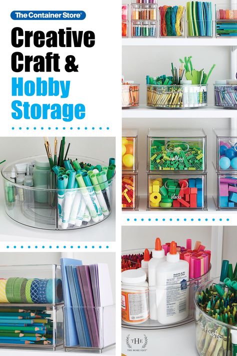 The Home Edit Craft Room, Organizing Kids Craft Supplies, Kids Craft Organization, The Home Edit Playroom, Home Edit, Small Playroom Organization, Kids Craft Storage, School Supply Storage, Diy Storage Ottoman