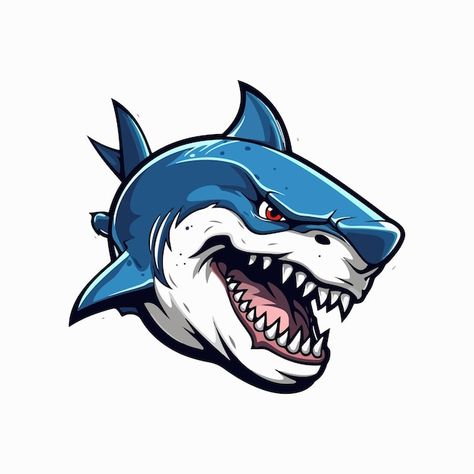 Shark mascot logo design shark vector il... | Premium Vector #Freepik #vector #jaws #shark #mascot #twitch Sharks Logo, Shark Mascot, Monster Shark, Jaws Shark, Shark Illustration, Mascot Logo Design, Shark Logo, Mascot Logo, Premium Vector