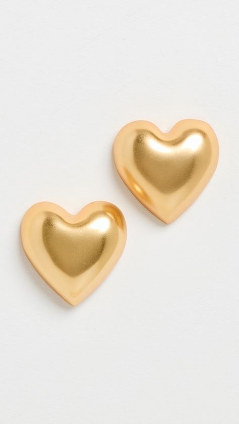 Roxanne Assoulin The Puffy Heart Gold Stud Earrings | Shopbop Roxanne Assoulin, Heart Stud Earrings, Puffy Heart, Gold Stud Earrings, Earrings In Gold, Fashion Wishlist, Gold Branding, Heart Studs, Gold Stud