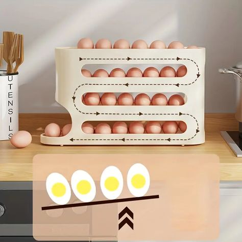 Egg Dispenser, Storing Eggs, Egg Container, Fridge Organisers, Egg Box, Úložný Box, Egg Storage, Refrigerator Organization, Kitchen Refrigerator