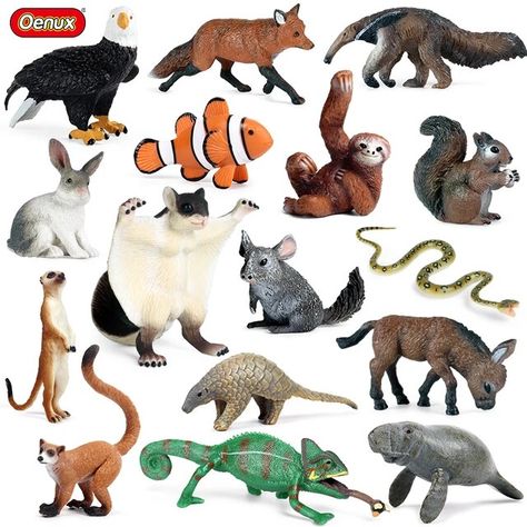 Oenux Simualtion Cute Forest Wild Animals Action Figures Owl Pangolin Manatee Rabbit Model Miniature Cake Toppers Kids Gift Toy - Action Figures - AliExpress Wild Animal Toys, Animal Birthday Cakes, Animal Action, Cute Forest, Miniature Cake, Miniature Animals, Animal Figures, Animal Birthday, Animal Figurines