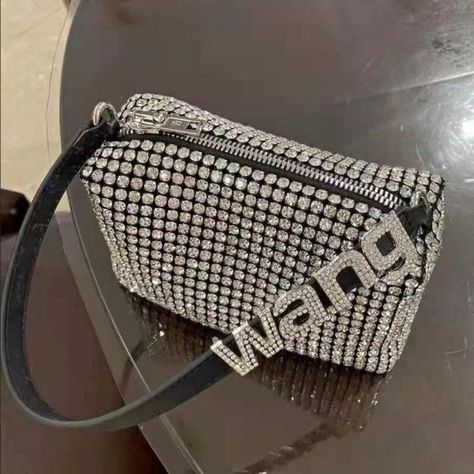 Alexander Wang Sparkle Bag, Alexander Wang Purse, Alexander Wang Heiress Bag Outfit, Alexander Wang Bag Crystal, Alexander Wang Rhinestone Bag, Alexander Wang Heiress Bag, Alexander Wang Bag Outfit, Alexander Wang Aesthetic, Rhinestone Bag Outfit