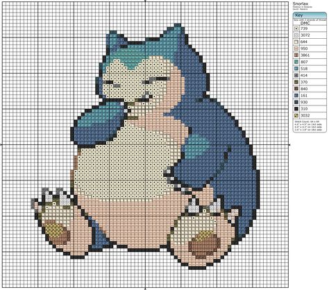 Pokemon Afghan, Pokémon Snorlax, Stitch Pokemon, Pokemon Cross Stitch Patterns, Pokemon Snorlax, Pokemon Pixel, Pokemon Cross Stitch, Pokemon Pattern, Pokemon Craft