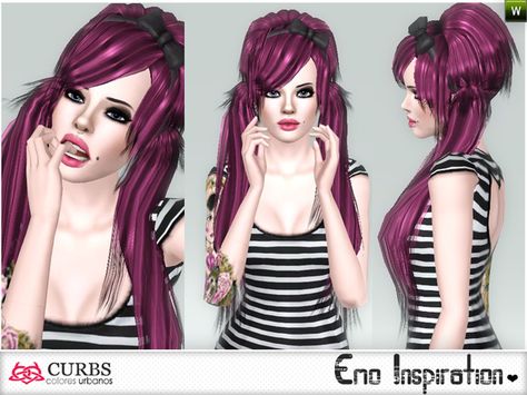 Emo hairstyle 10 by Colores Urbanos for Sims 3 - Sims Hairs - http://simshairs.com/emo-hairstyle-10-by-colores-urbanos/ Sims 3 Cc Hair, Sims Hairstyles, Alt Hair, 3 Hairstyles, Emo Hairstyle, Sims 3 Cc, Female Sims, Los Sims 4, Ts3 Cc