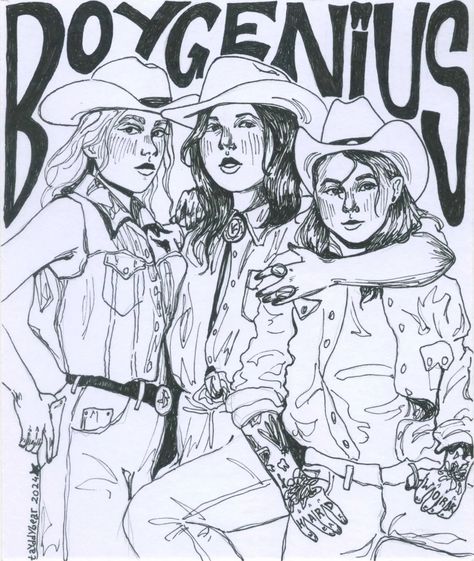 — cowboygenius 🦷 ``☆ best band ever i miss them so much :( #art #boygenius #fineliner #ink #inksketch #finelinerart #drawing #illustration #artist #phoebebridgers #julienbaker #lucydacus #sketchbook #artscan #sketch Boygenius Drawing, Boygenius Art, Phoebe Bridgers Drawing, Phoebe Bridgers Art, Fineliner Art, Broken Love, I Miss Them, Phoebe Bridgers, Ink Sketch