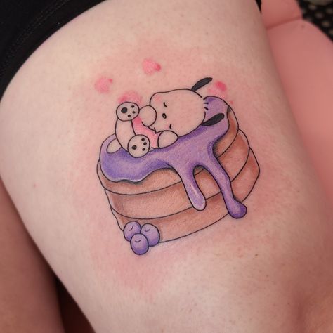 Pochacco Tattoo, Sanrio Tattoos, Kitty Tattoos, Kitty Tattoo, Hello Kitty Design, Hello Kitty Tattoos, Awesome Tattoos, Body Is A Temple, Watercolor Cat