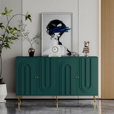 Everly Quinn Lakira Accent Cabinet - Wayfair Canada Industrial Lamp Design, Golden Door, Server Cabinet, Buffet Style, Cabinet For Living Room, Cabinet Sideboard, Entrance Lobby, Hallway Office, Wood Storage Cabinets