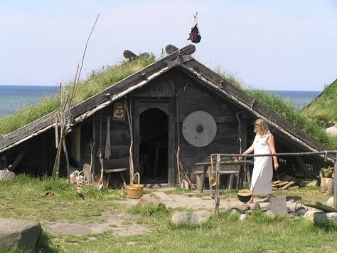 Viking Houses, Viking Museum, Primitive Houses, Grass Roof, Viking House, Viking Village, Viking Life, Viking Culture, Viking History