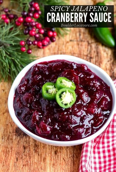 Spicy Jalapeno Cranberry Sauce is the exciting dish at the holiday table. EASY and fast to make. This recipe is a perfect combination of sweet and spicy flavors! #easyrecipe #cranberry #Thanksgiving Spicy Cranberry Sauce, Fresh Cranberry Sauce, Best Cranberry Sauce, Easy Cranberry Sauce, Cranberry Jalapeño, Cranberry Orange Sauce, Jalapeno Sauce, Cranberry Relish, Cranberry Sauce Recipe