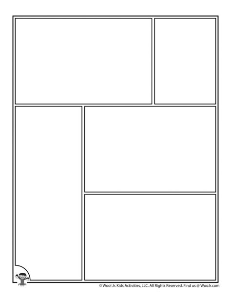 Printable Comic Book Pages | Woo! Jr. Kids Activities Comic Book Outline, Comic Grid, Comic Page Layout, Comic Base, Manga Template, Blank Comic Book Pages, Comic Strip Template, Comic Book Paper, Drawing Books For Kids