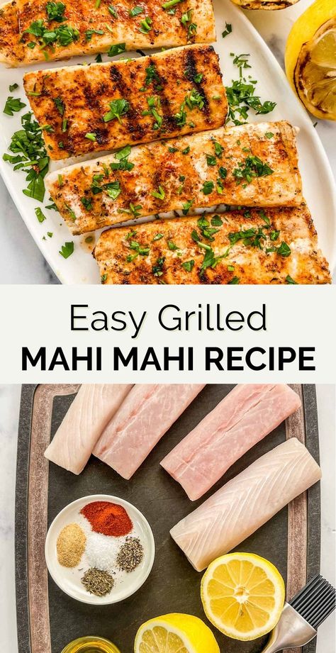 A fabulous grilled fish recipe with a simple yet flavorful rub that's ready in minutes! This is such a great way to cook mahi mahi fish! How To Cook Mahi Mahi, Cooking Mahi Mahi, Mahi Recipes, Mahi Mahi Recipe, Mahi Mahi Fish, Grilled Mahi Mahi, Mahi Mahi Recipes, Mahi Fish, Pescatarian Diet