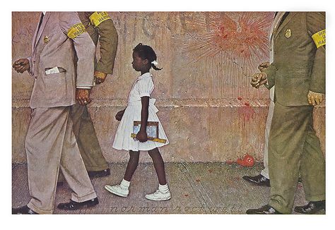 1964 - The Problem We All Live With - by Norman Rockwell- Post Cover Ruby Bridges, Norman Rockwell Art, Nova Orleans, Rockwell Paintings, Norman Rockwell Paintings, American Illustration, American Life, Norman Rockwell, Black Kids