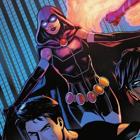 Jinx Comic Dc, Raven Dc Pfp, Raven Icon Comic, Raven Dc Comic Icons, Dc Raven Comic, Raven Icons Titans, Dc Raven Fanart, Invincible Oc, Raven Titan