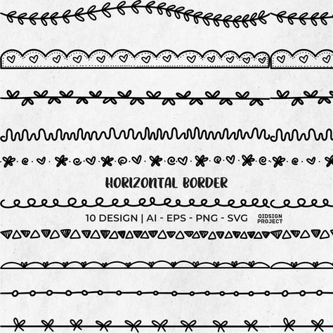 10 Horizontal Border, Decorative Element, Hand drawn border, Doodle Border Elements, Hand drawn line, Instant Download This listing is for digital product and available for INSTANT DOWNLOAD. You can download this product after your payment settled. Downloads are available once your payment is confirmed. Confirmation may take a few minutes. Due to the digital nature of ITEMS, there are NO REFUNDS on items delivered electronically. email or convo me if you have any problem. You can use our product Title Border Design, Border Lines Design, Doodle Borders Hand Drawn Simple, Simple Border Line Design, Border Doodles Hand Drawn, Cool Borders, Bujo Borders, Borders Bullet Journal, Journal Frames Doodle Borders