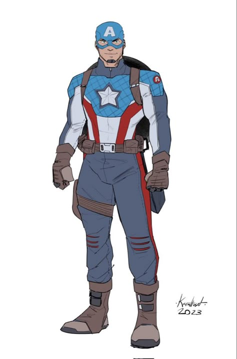 Power Man Marvel, Captain America Design, Ultimate Avengers, Marvel Redesign, General Character Design, Character Redesign, Soldier Design, Captain America Suit, Marvel Concept Art