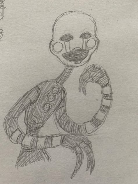 Fnaf Simple Drawings, Puppet Fnaf Drawing, Fnaf Drawings Sketches Easy, Fnaf Doodles Easy, Fnaf Easy Drawings, Fnaf Drawings Creepy, Fnaf Art Easy, Fnaf Drawings Easy, Fnaf Drawings Sketches