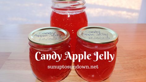 Cinnamon Apple Jelly, Candy Apple Jelly, Apple Jelly Recipe, Christmas Jelly, Cinnamon Christmas, Red Hots Candy, Special Cookies, Candied Cranberries, Cranberry Jelly