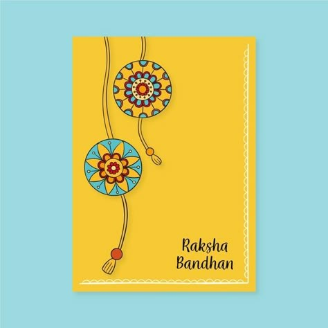 Raksha bandhan greeting card template | Free Vector #Freepik #freevector #hand #hand-drawn #celebration #india Rakhi Drawing For Kids On Paper, Rakhi Doodle Art, Greeting Card For Raksha Bandhan, Rakshabandhan Greeting Card, Raksha Bandhan Drawing For Kids, Raksha Bandhan Craft Ideas, Raksha Bandhan Card, Raksha Bandhan Templates, Rakhi Greeting Cards Diy