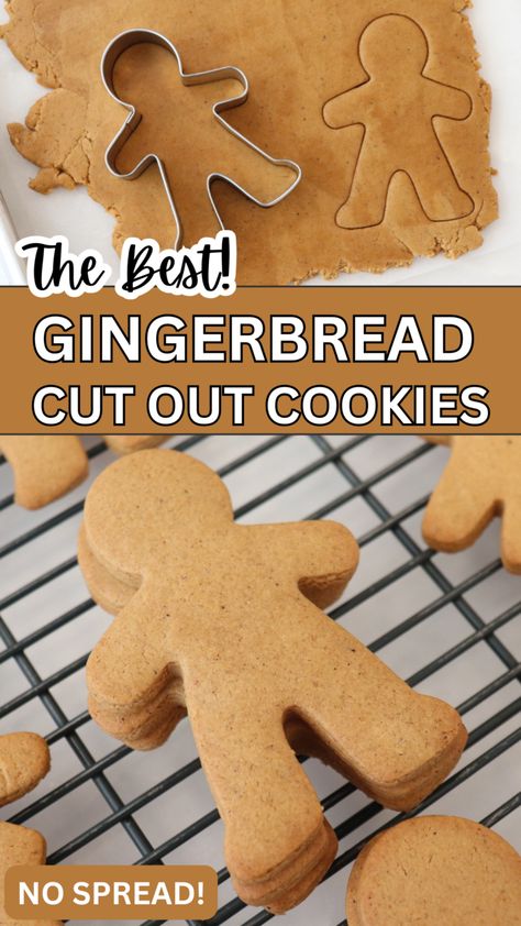 Simple No Spread Gingerbread Cut Out Cookie Recipe - NOLA Cookie Studio Best Gingerbread Cut Out Cookie Recipe, Rollout Gingerbread Cookies, How To Make Gingerbread Cookies Easy, Wilton Gingerbread Cookie Recipe, Ginger Breadman Cookies, Non Spreading Gingerbread Cookies, Gingerbread Cookie Cutout Recipe, Gingerbread Cookies To Decorate, Gingerbread Men Recipe Easy